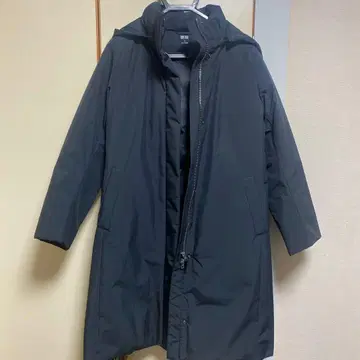 UNIQLO 블랙 다운 자켓 S 드로우 코트