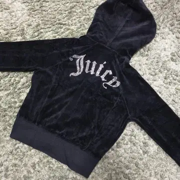 Y2K JUICY COUTURE 후드티 벨로아 블랙