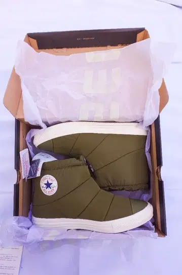 CONVERSE 올스타 라이트 패드 부츠 HI 카키 27cm