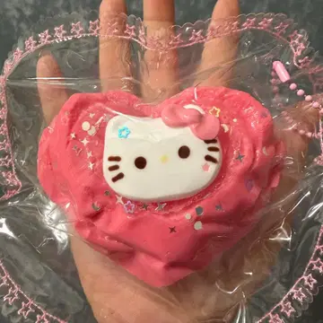 [얼음 버터] 화이트 고양이 하트 모양 스퀴즈 kikisquishy