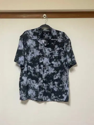 BEAMS 빔즈 오픈 카라 셔츠 올 패턴 노을 패턴 카모플라주 반팔 셔츠