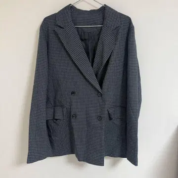 Heather 그레이 계열 체크 테일러드 자켓