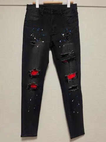 US UK 드릴 데미지 데님