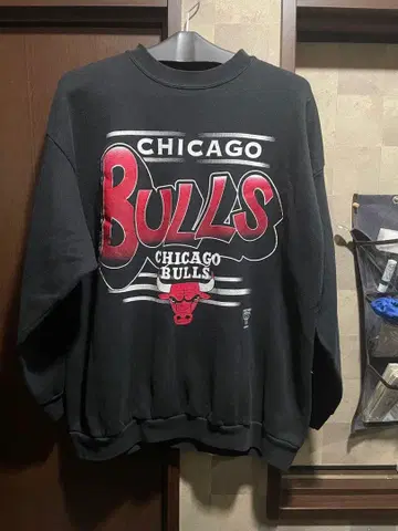 레어 시카고 불스 맨투맨 빈티지 X-Large 블랙