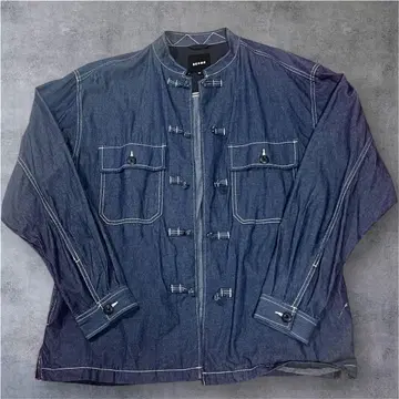 BEAMS 인디고 염색 차이나 셔츠 쿵푸 자켓 M 셔츠
