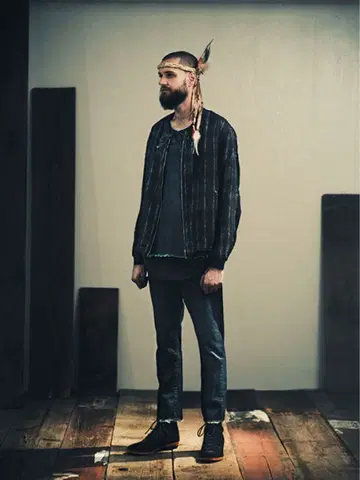 bukht 부프트 RIB BLOUSON 울 체크 블루종