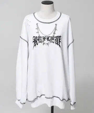 REFLEM 체인 장식 락 로고 BIG PO/풀오버 스웨트 셔츠