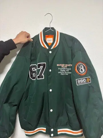 SUNDAYSKATE CLUB 바시티 자켓 그린 wego