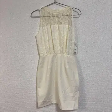 [ 미사용 ] salire 레이스 탑 슬리브리스 미니 원피스