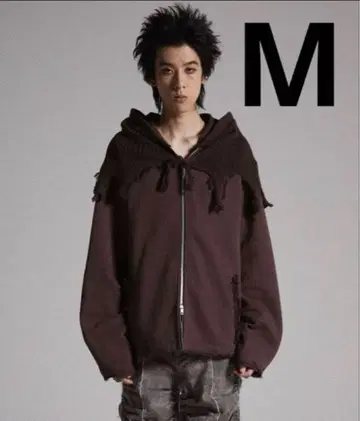 [ GRANCY ] 니트 레이어드 디자인 지퍼 후디