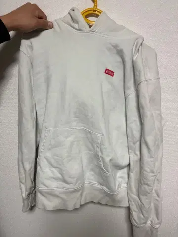 화이트 후드티 EDWIN