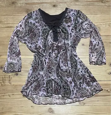 티셔츠 롱 티셔츠 가디건 그런지 00s 헤이세이 7부 소매