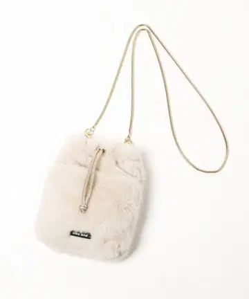 niko and - 아이보리 퍼 숄더백