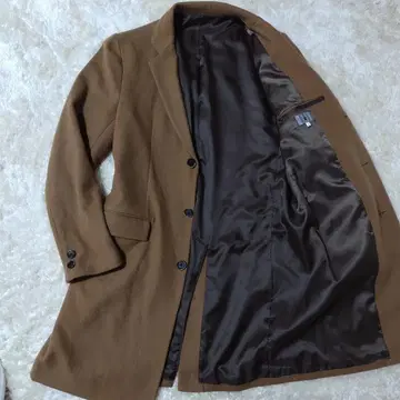 다케오 키쿠치 체스터 코트 사이즈 4 카멜 롱 기장 울