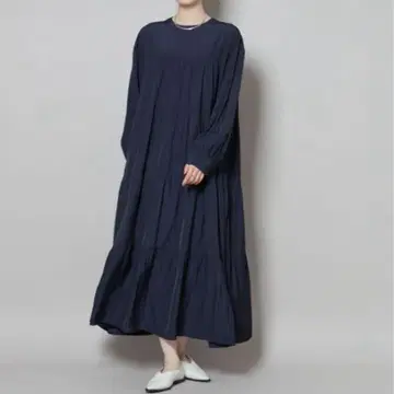 택 포함 새상품 NANO universe 티어드 원피스 네이비 계열