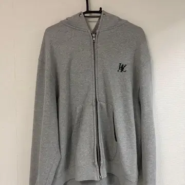 끈 없는 WOOALONG 그레이 풀 집업 후드티 S