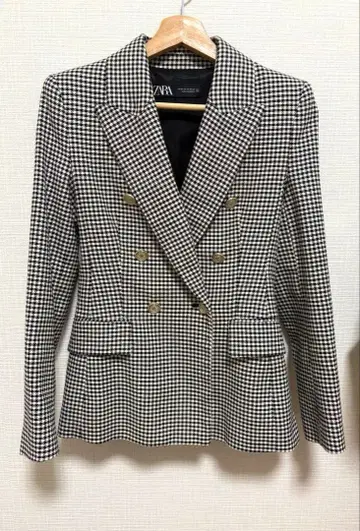 [ ZARA ] 더블 브레스트 체크 자켓