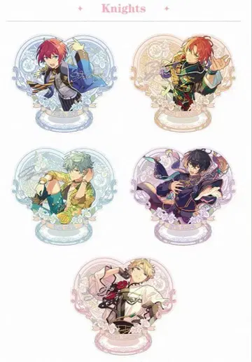 Knights 하트 아크릴 스탠드 5개 세트 꽃의 계약