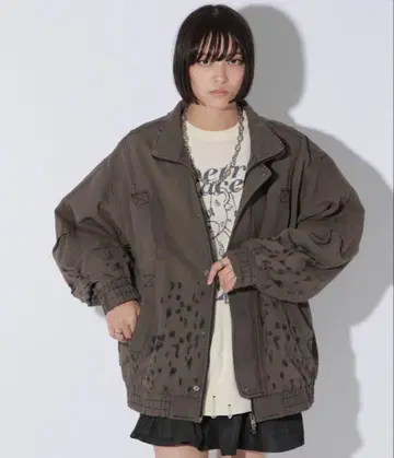 Anui/홀 데미지 데님 블루종