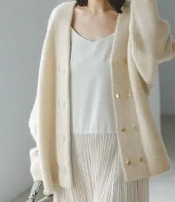 NOBLE YAK/야크 더블 버튼 니트 가디건