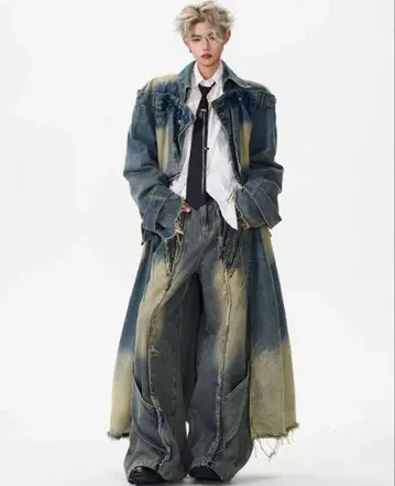 더티 트렌치 데님 코트