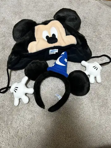 미키마우스 마법사 모자 달린 머리띠와 미키 팬캡
