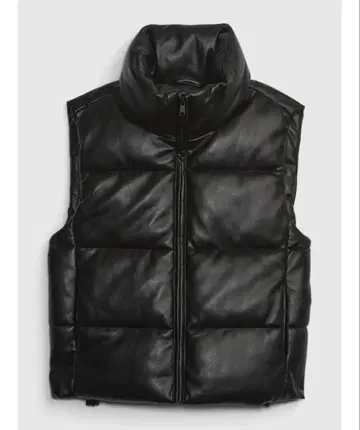 GAP 인조 가죽 크롭 퍼 베스트