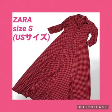 ZARA WOMAN 자라 우먼 빨검 체크 무늬 셔츠 원피스 S