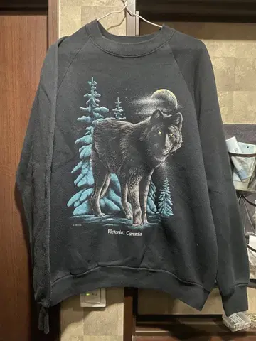 FRUIT OF THE LOOM 빈티지 애니멀 맨투맨 L