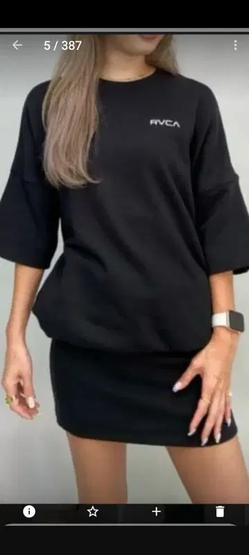 RVCA 블랙 티셔츠 원피스 반팔