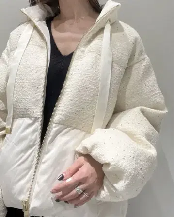 GRACE CONTINENTAL 트위드 콤비 퍼프 블루종