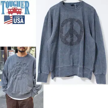 미사용 퍼 미국제 빈티지 피스 아플리케 트레이닝복 L 네이비