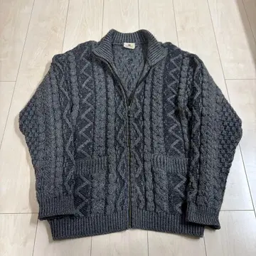 진품 carraig donn 아일랜드제 피셔맨 니트 풀 집업