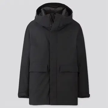 새상품급 유니클로 하이브리드 다운 파카 블랙 M