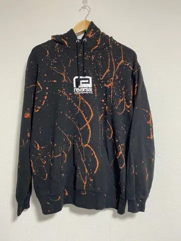 리버설 스플래터 프린트 후드티 L 사이즈