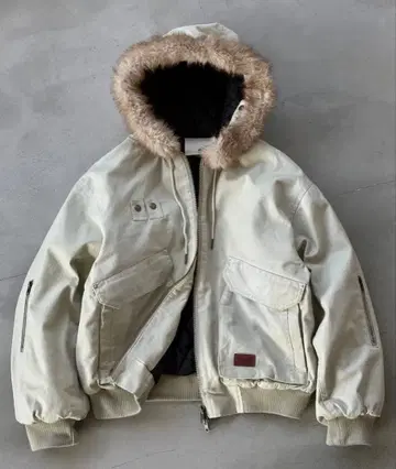 Perushu 빈티지 데님 후드 퍼 블루종