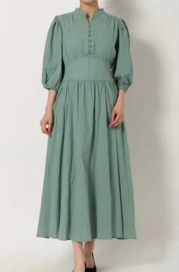 LAGUNAMOON 탁한 그린 롱 원피스 S