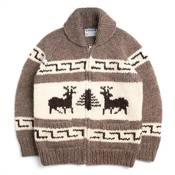 레어 Kanata 코위찬 니트 풀 집업 노르딕