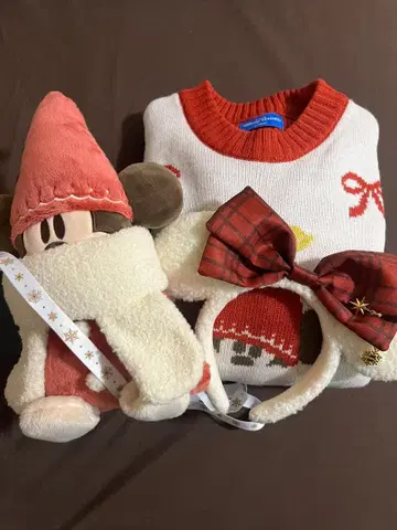 디즈니 크리스마스 2025 릴린린 스웨터 미니백 머리띠 3종 세트