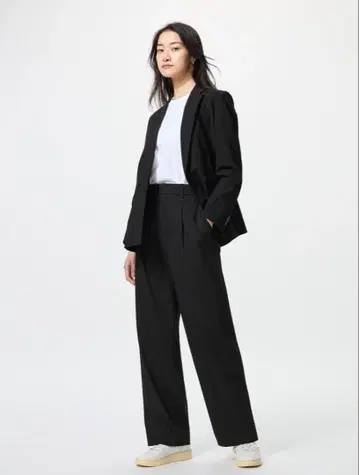 UNIQLO 턱 와이드 팬츠/긴 길이 M 사이즈