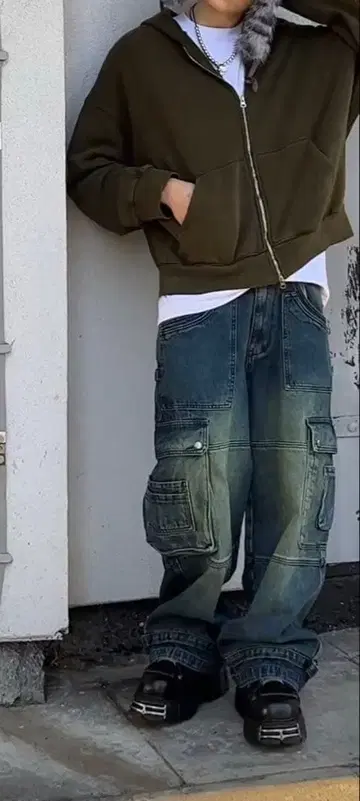 제이드 런던 데님 배기 데님 y2k 오피움 락