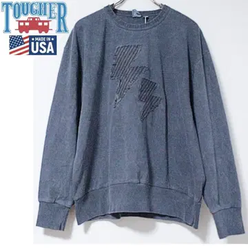 미사용 퍼 미국제 빈티지 볼트 아플리케 트레이닝복 L 네이비