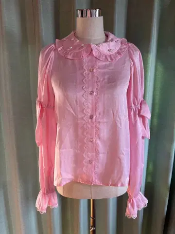 chalmiere 긴팔 빈티지 새틴 블라우스