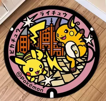 포켓몬 맨홀 포켓후타 러그 카펫 피카츄 라이츄