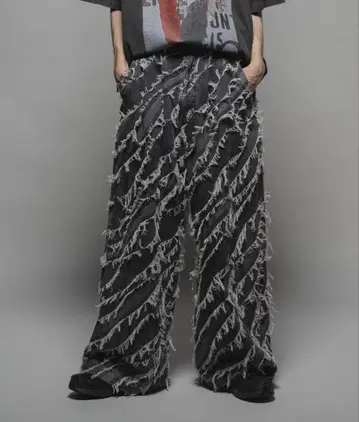 casper john 프린지 데님 그레이 L 사이즈