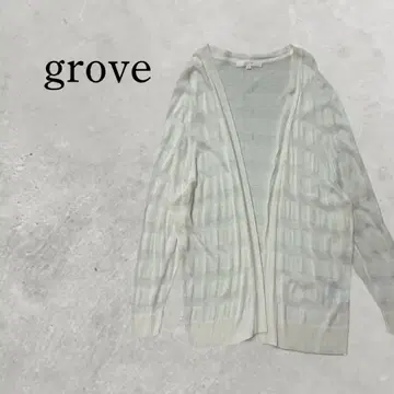 grove 스트라이프 패턴 가디건 내추럴 긴팔 가디건 깔끔한