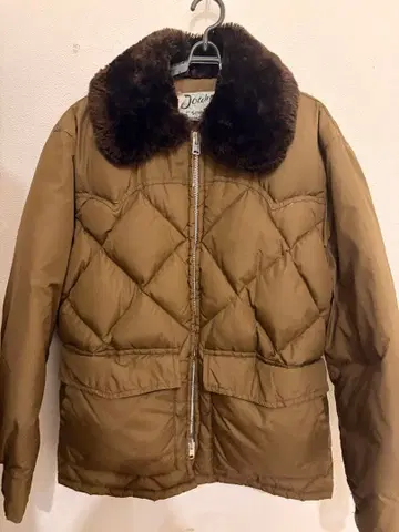 SCHOTT / 샷 빈티지 다운 자켓 인조 모피 카라 부착