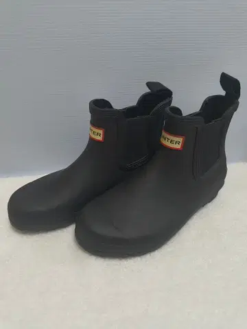 HUNTER 헌터 레인부츠 첼시 숏 블랙 23cm
