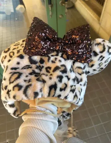 디즈니 팬캡 레오파드 무늬 미니 택 포함