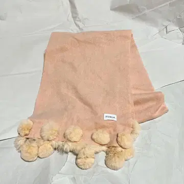 FURLA / 훌라 / 캐시미어 / 폼폼 포함 머플러 / 핑크